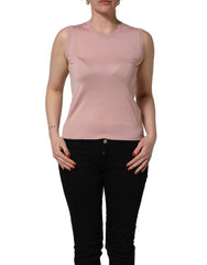 Dolce & Gabbana Pink Sleeveless Cashmere Knitted Tank Top