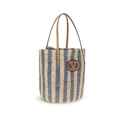 Valentino Garavani Veelkleurige Raffia Buideltas