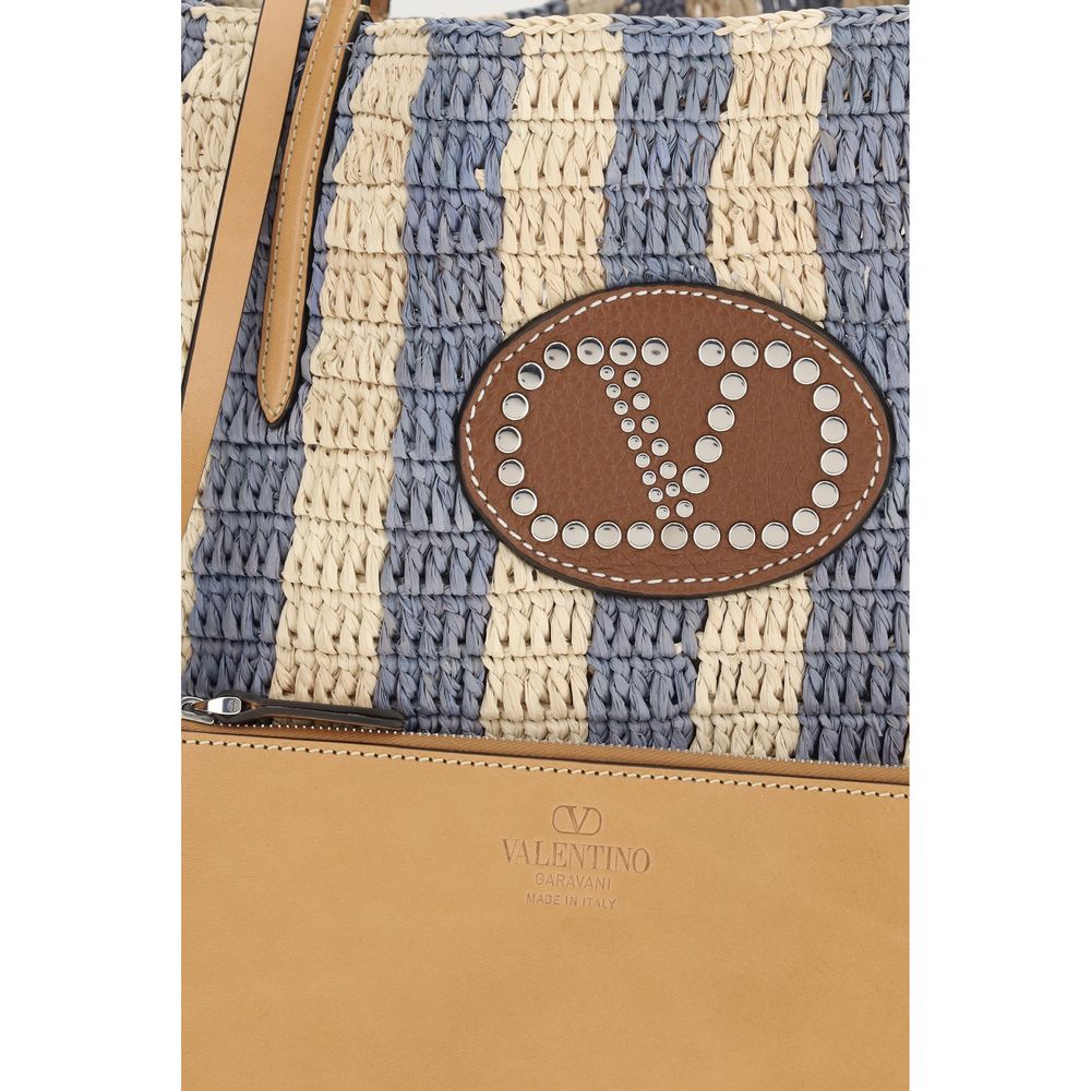 Valentino Garavani Veelkleurige Raffia Buideltas