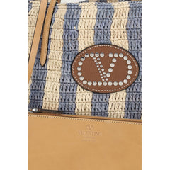 Valentino Garavani Veelkleurige Raffia Buideltas