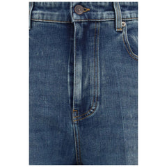 Balenciaga Blue Cotton High-Waisted Jean