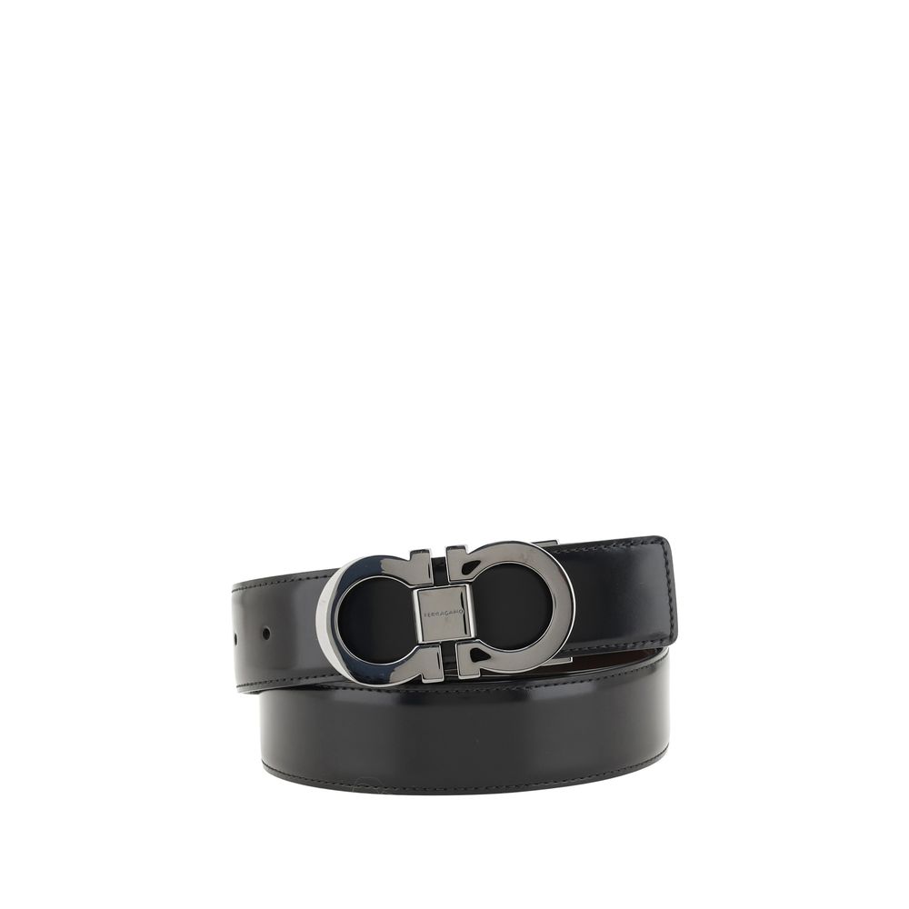 Ferragamo Zwart Kalfsleer Bos Taurus Riem