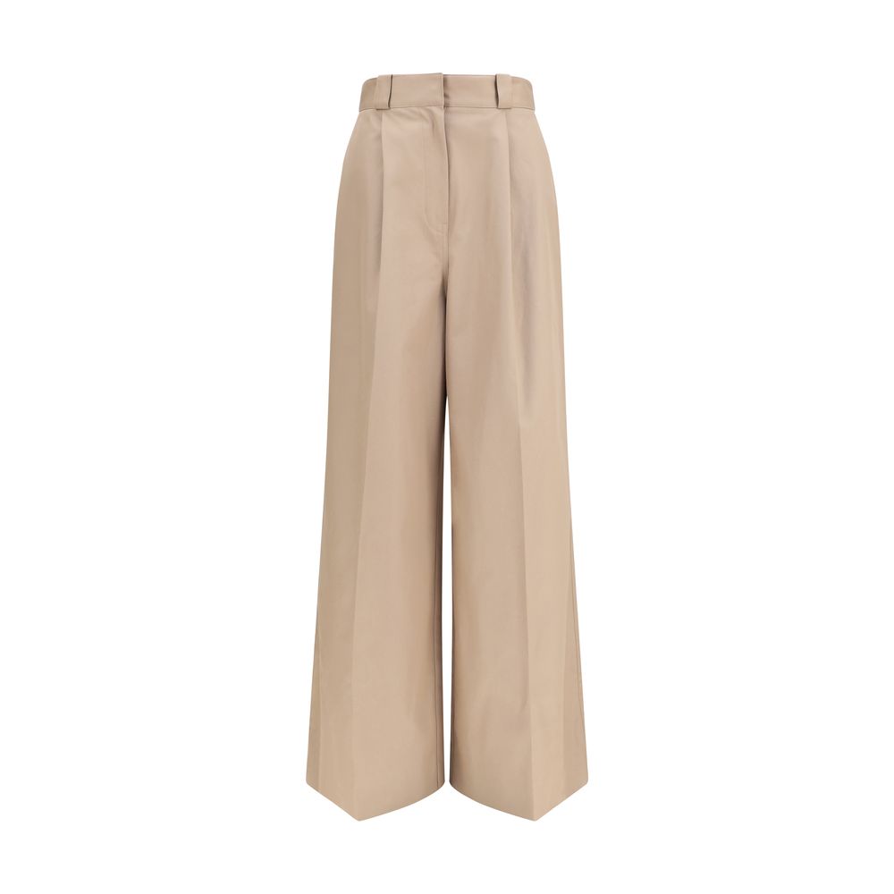 Balenciaga Beige Katoenen Uitlopende Broek
