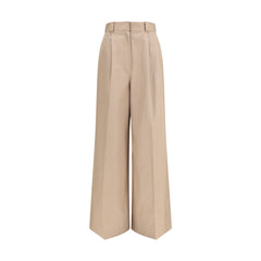 Balenciaga Beige Katoenen Uitlopende Broek