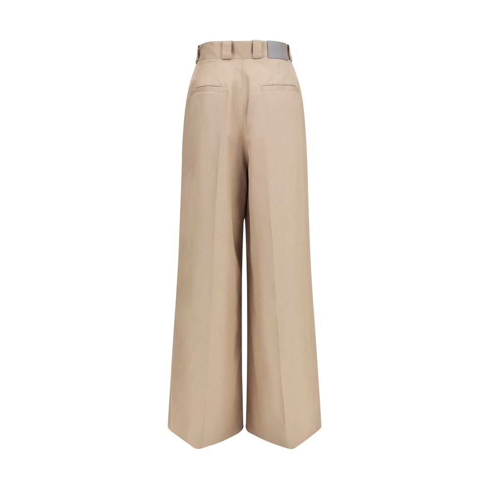 Balenciaga Beige Katoenen Uitlopende Broek