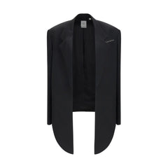 Calvin Klein Black Viscose Full-Length Jacket