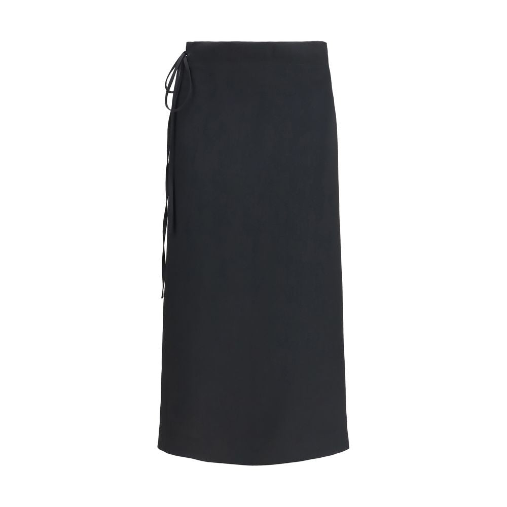 Calvin Klein Zwarte Viscose Lange Rok