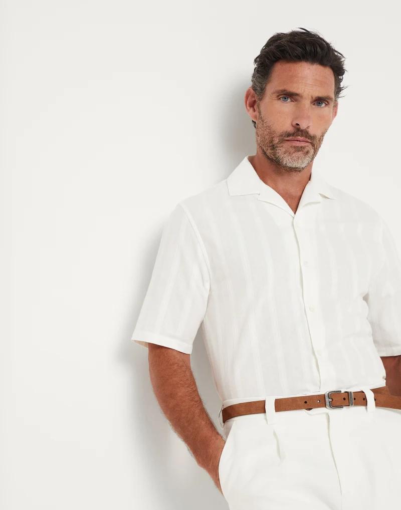 Brunello Cucinelli White Cotton Shortsleeve Shirt