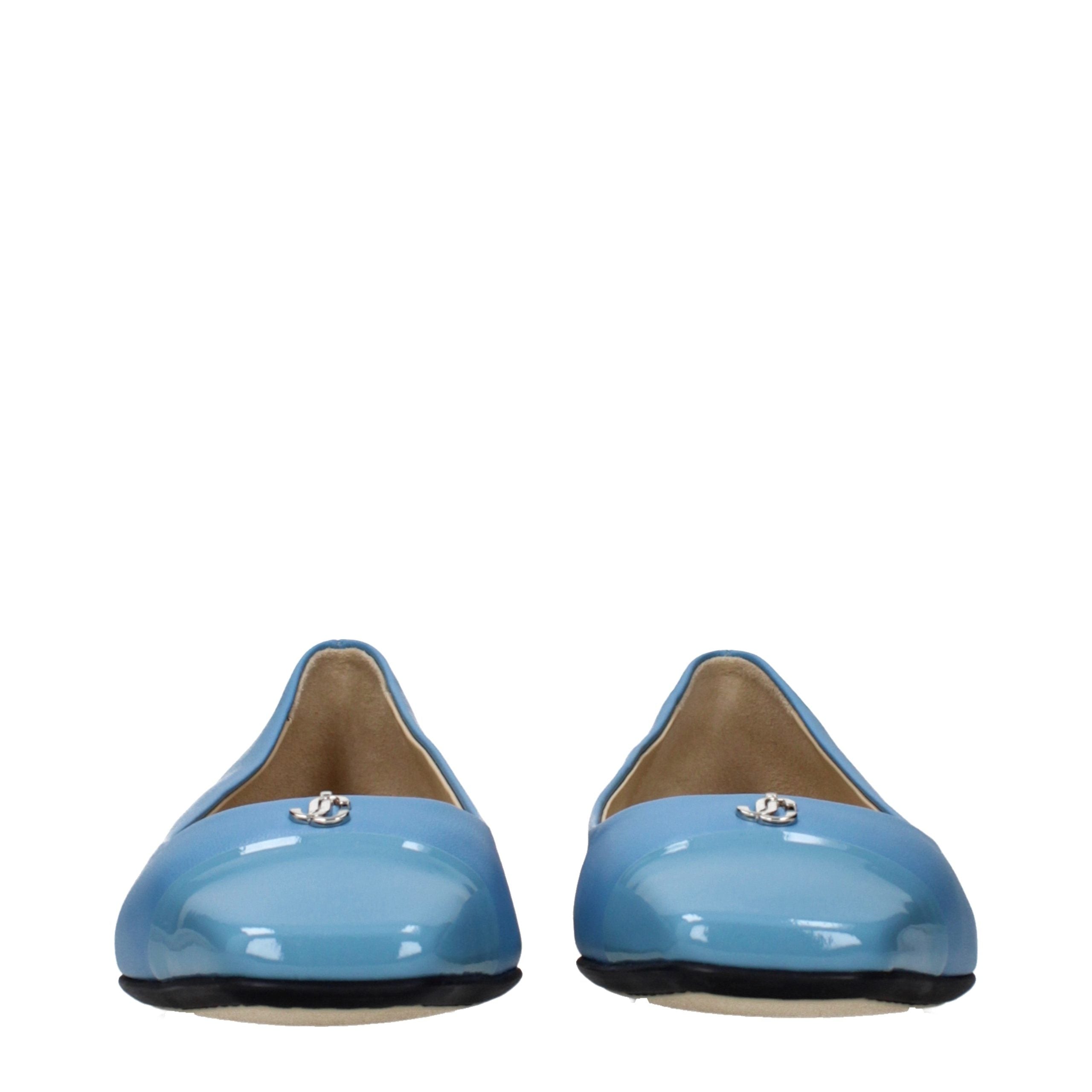 Jimmy Choo Lichtblauwe Leren Ballerina's