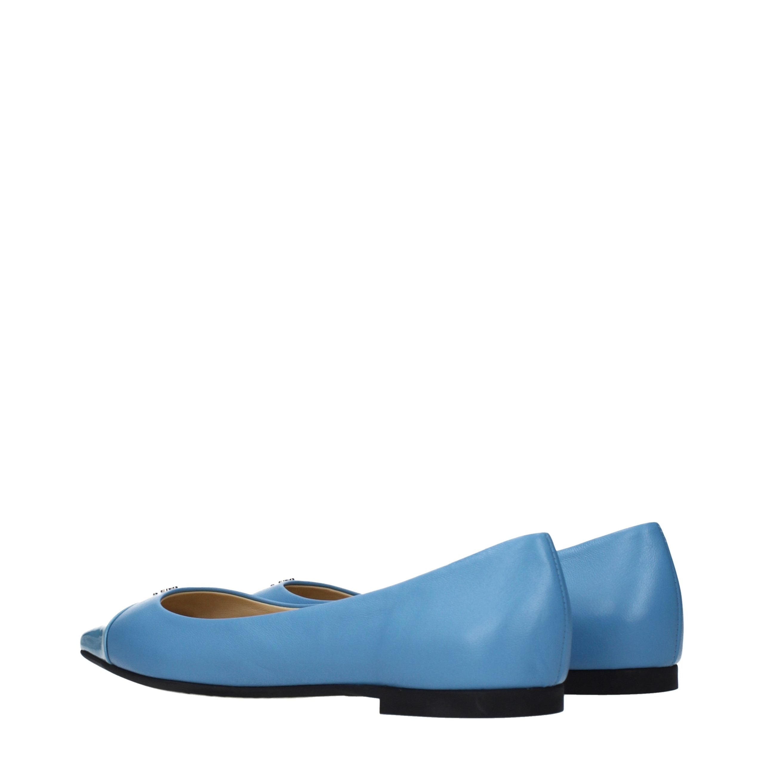 Jimmy Choo Lichtblauwe Leren Ballerina's