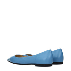 Jimmy Choo Lichtblauwe Leren Ballerina's
