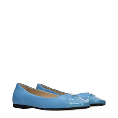 Jimmy Choo Lichtblauwe Leren Ballerina's