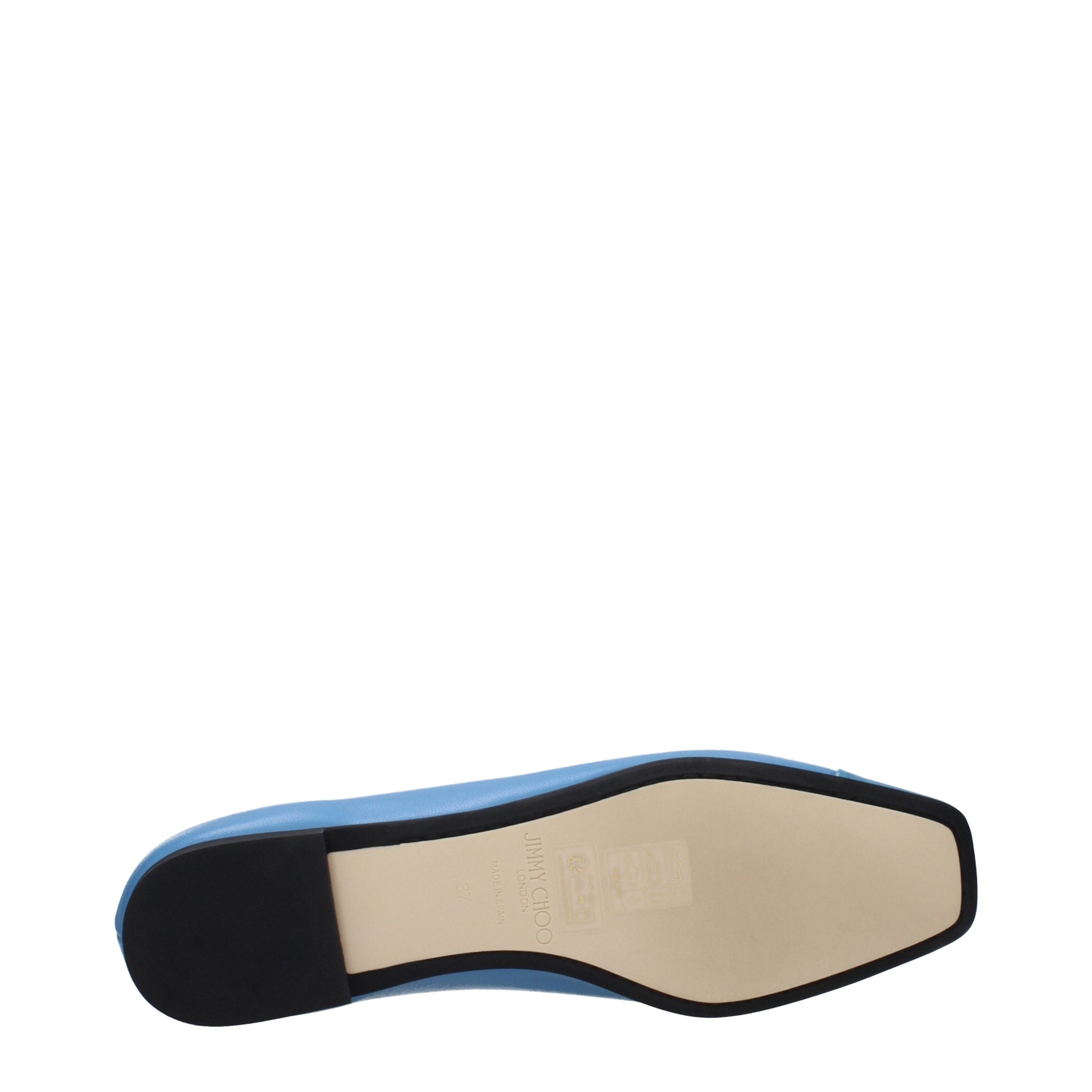 Jimmy Choo Lichtblauwe Leren Ballerina's