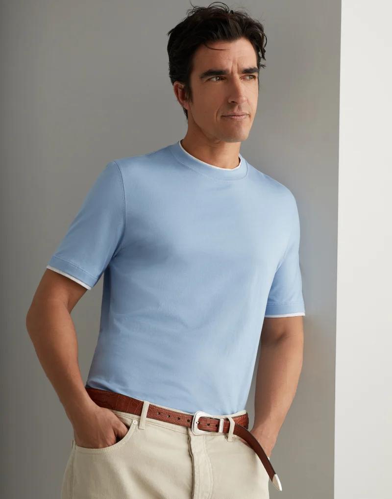 Brunello Cucinelli Bicolor Cotton T-Shirt