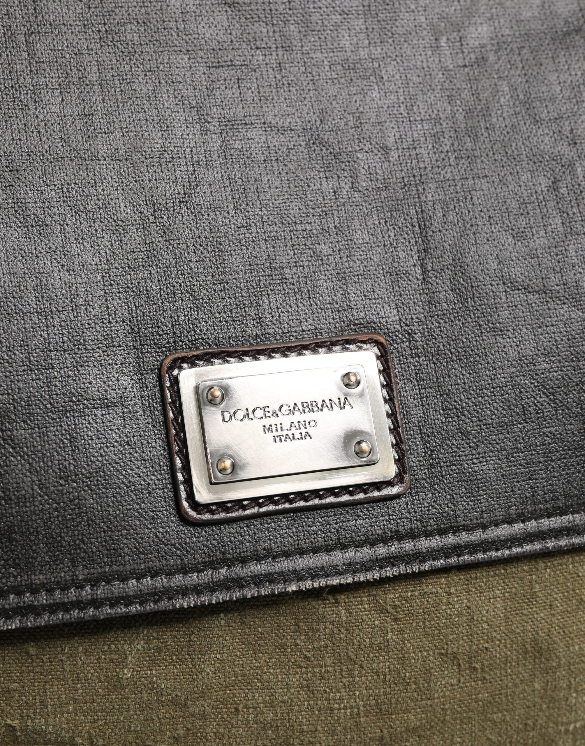Dolce & Gabbana Militairgroene Tweekleurige Messenger Schoudertas Heren