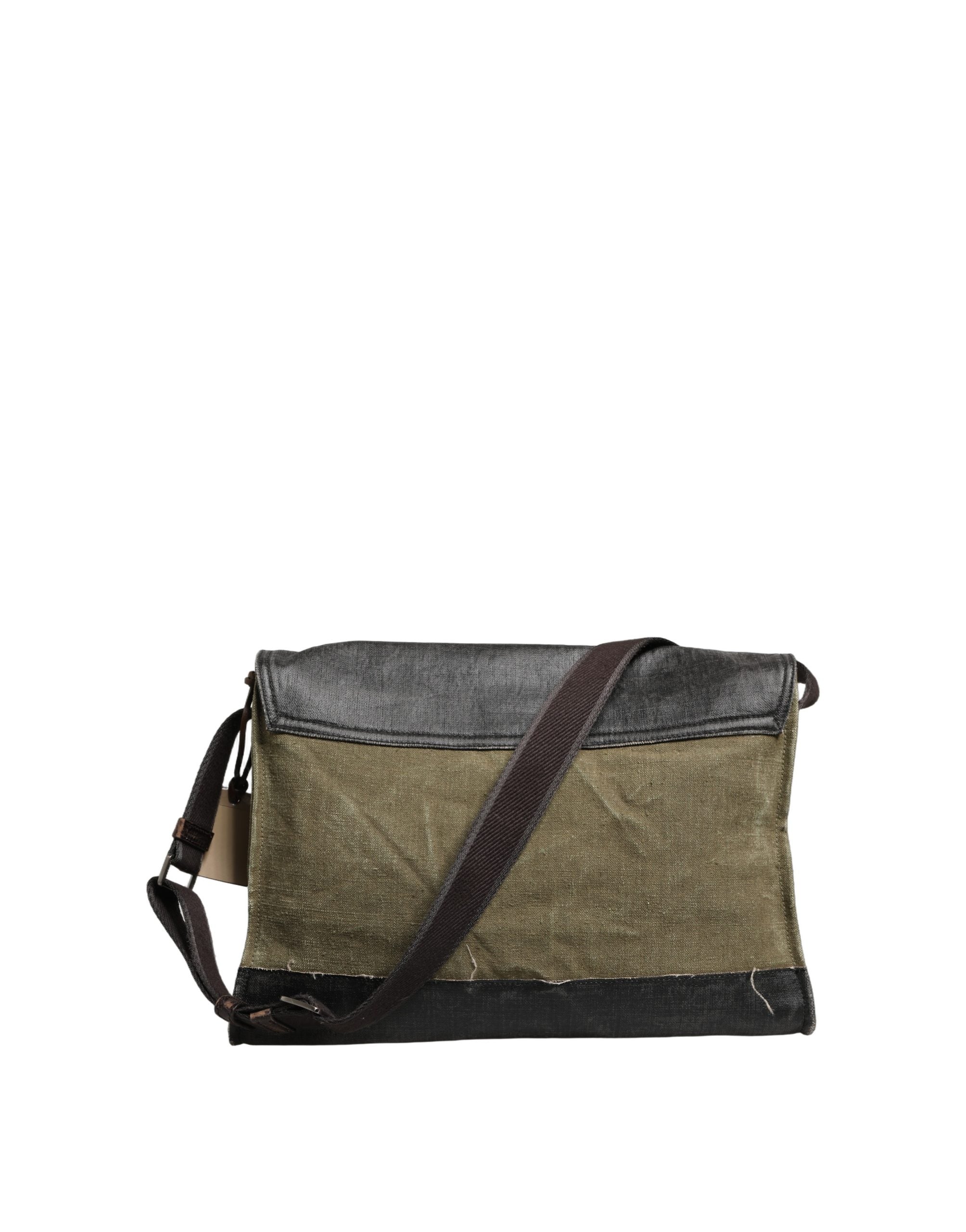 Dolce & Gabbana Militairgroene Tweekleurige Messenger Schoudertas Heren