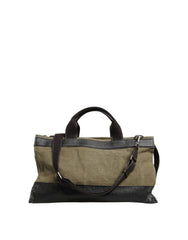 Dolce & Gabbana Militairgroene Two Tone Tote Duffel Schouder Borse Tas