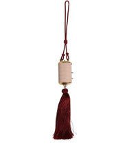 Dolce & Gabbana Pink Exotic Leather Mini Mirror Tassel Makeup Bag