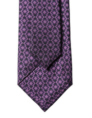 Dolce & Gabbana Purple Patterned 100% Silk Adjustable Men Necktie Tie