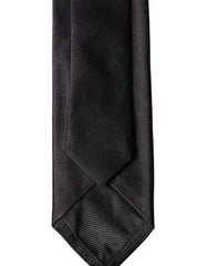 Dolce & Gabbana Black Solid 100% Silk Adjustable Men Tied Necktie Tie