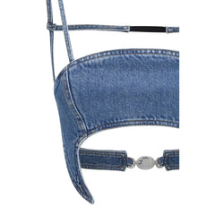 Marine Serre Blauw Denim Overhemd