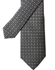 Dolce & Gabbana Black White Patterned Silk Adjustable Men Necktie Tie