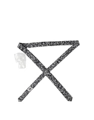 Dolce & Gabbana Black Trumpet Print Silk Adjustable Men Tied Necktie Tie