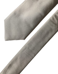 Dolce & Gabbana White Tattoo Floral Silk Adjustable Men Tied Necktie Tie