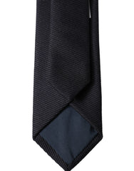 Dolce & Gabbana Black Solid 100% Silk Adjustable Men Tied Necktie Tie