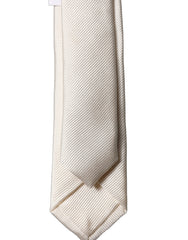 Dolce & Gabbana Off White Solid 100% Silk Adjustable Men Tied Necktie Tie