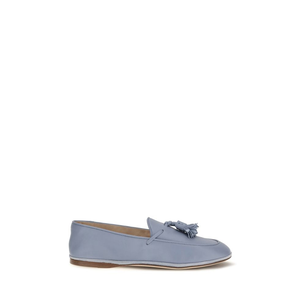 Fratelli Rossetti Blue Calf Leather Bos Taurus Slip-On Loafers
