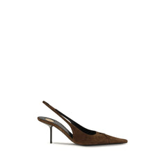 Saint Laurent Bruin Kalfsleer Bos Taurus Pumps met Hoge Hak