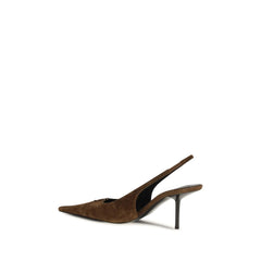 Saint Laurent Bruin Kalfsleer Bos Taurus Pumps met Hoge Hak
