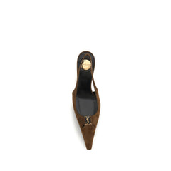 Saint Laurent Bruin Kalfsleer Bos Taurus Pumps met Hoge Hak