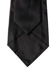 Dolce & Gabbana Black Satin Silk Blend Adjustable Women Tied Necktie Tie