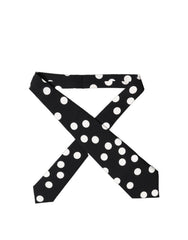 Dolce & Gabbana Black White Polka Dot Silk Adjustable Women Necktie Tie