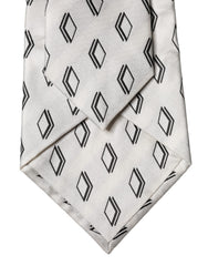 Dolce & Gabbana Wit Patroon Zijden Verstelbare Dames Halsdas