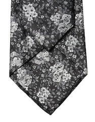 Dolce & Gabbana Black White Floral Silk Adjustable Women Necktie Tie