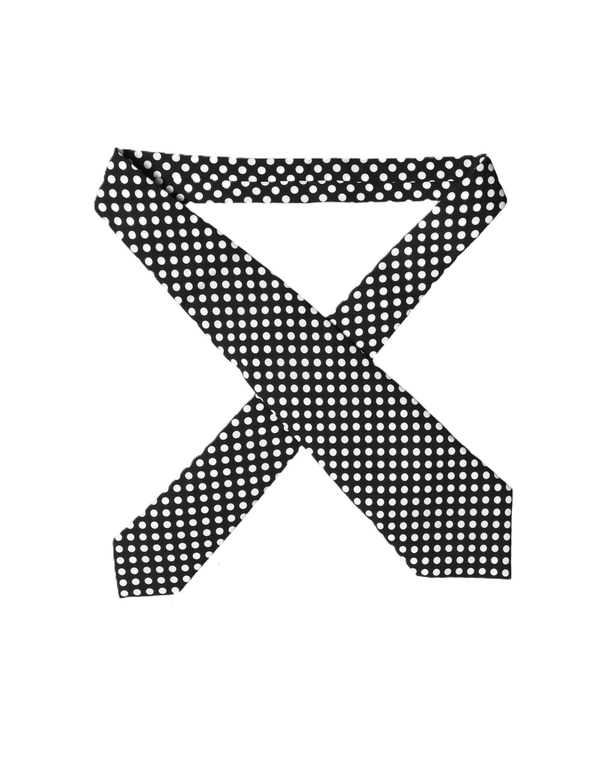 Dolce & Gabbana Black White Polka Dot Silk Adjustable Women Necktie Tie