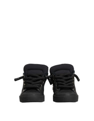 Dolce & Gabbana Black Leather Low Top Portofino Sneakers Shoes