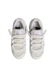 Dolce & Gabbana White Calfskin Leather Low Top Sneakers Shoes