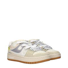 Barrow beige leren lage sneakers