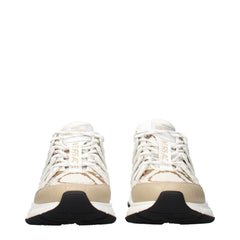 Versace White Fabric Athletic Sneakers