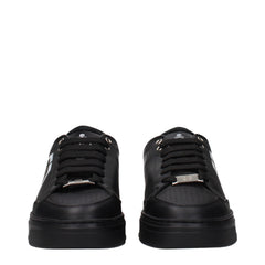 Philipp Plein Black Leather Low Top Sneakers