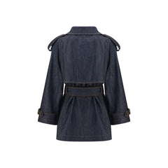 Burberry Blauwe Katoenen Trenchcoat