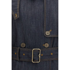 Burberry Blauwe Katoenen Trenchcoat