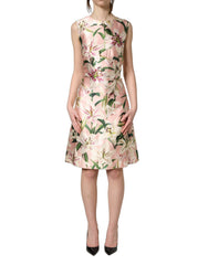 Dolce & Gabbana Light Pink LilyPrint Sleeveless Sheath Dress