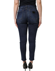 Dolce & Gabbana Blue Distressed Skinny Cotton Denim Jeans