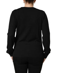 Dolce & Gabbana Zwart Wollen Gebreid Vest met Knopen