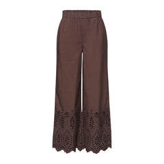 Street One Brown Cotton Casual Pants